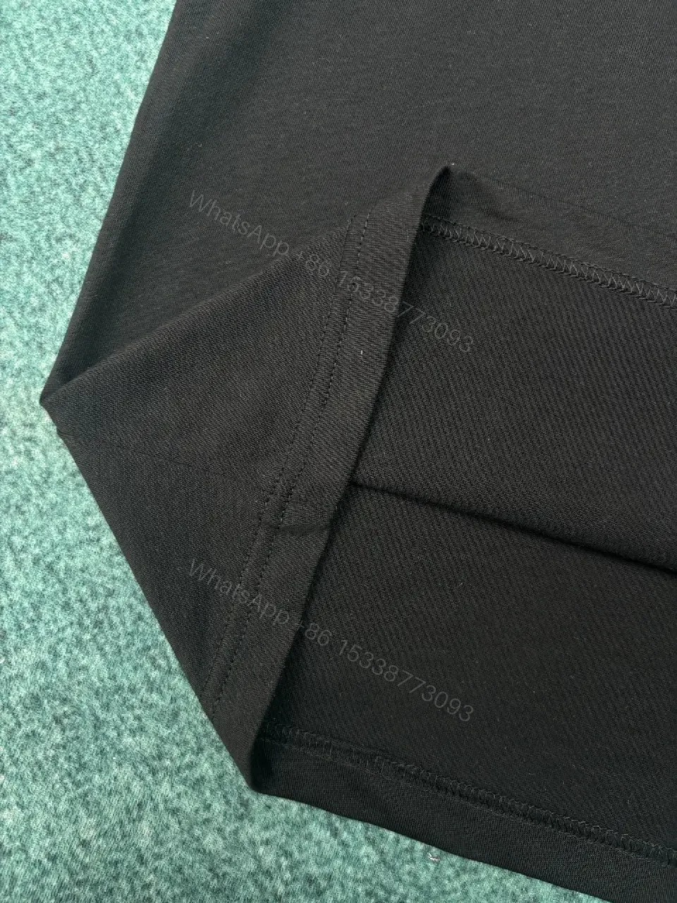 View 5 of Black Cotton Jersey T-shirt Mint-Green Burberry Logo Short Sleeve Tee