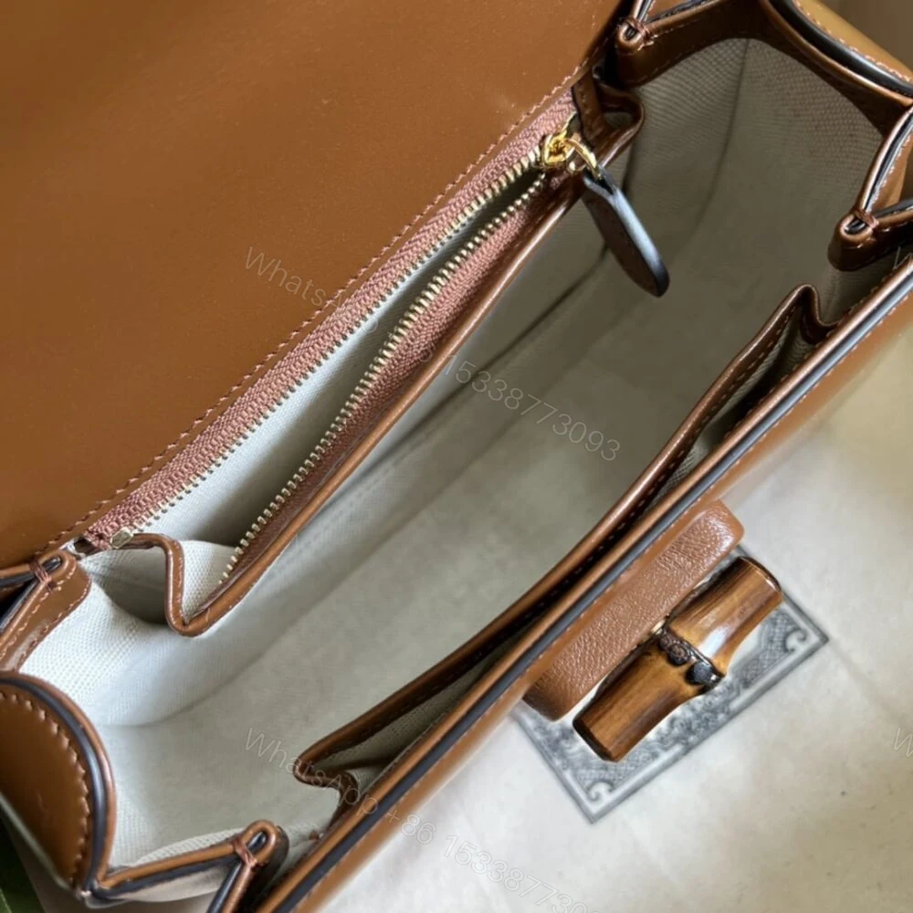 View 8 of Gucci Bamboo 1947 Small Top Handle Bag Brown 21Cm 675797 10ODT 2579
