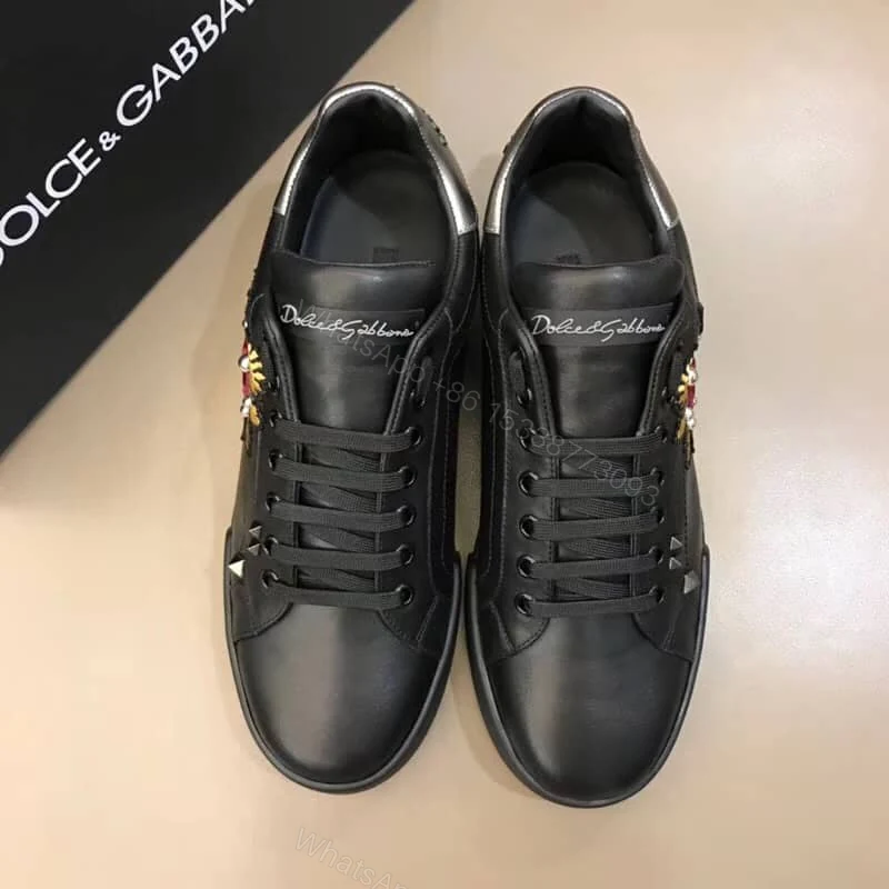 View 5 of DOLCE & GABBANA SNEAKERS PORTOFINO IN VITELLO NAPPATO CON PATCH – DG022