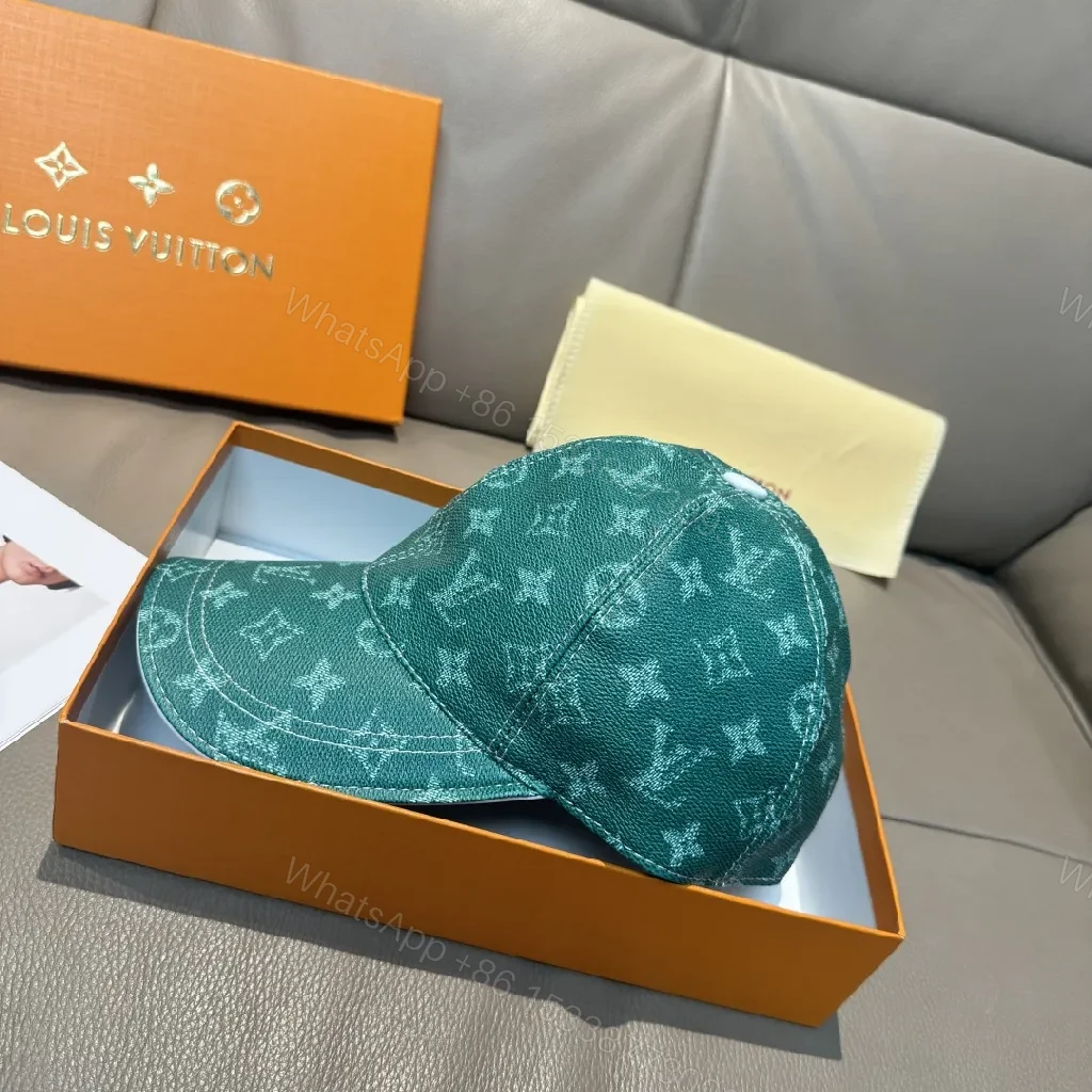 View 7 of Patterned Cap with Signature Monogram: Teal Luxury Cap