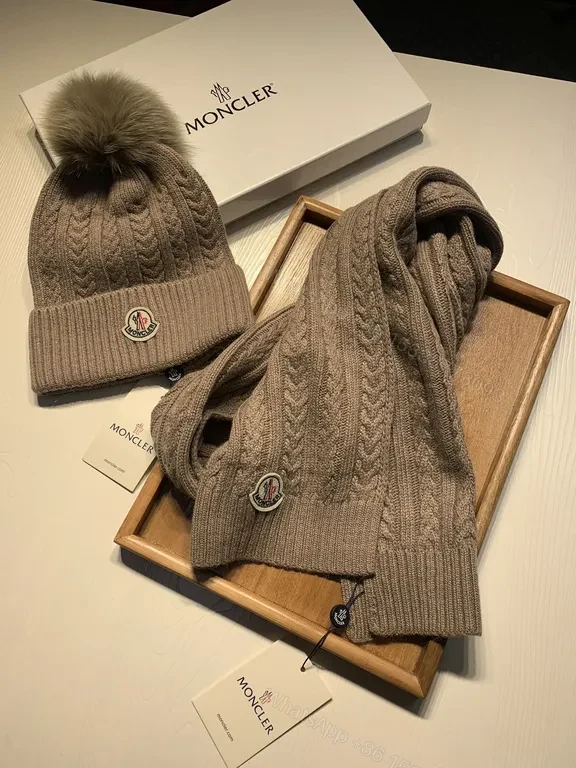 View 2 of Cozy Cable Knit Hat & Scarf Set â€” Luxury Warmth, Taupe/Greige