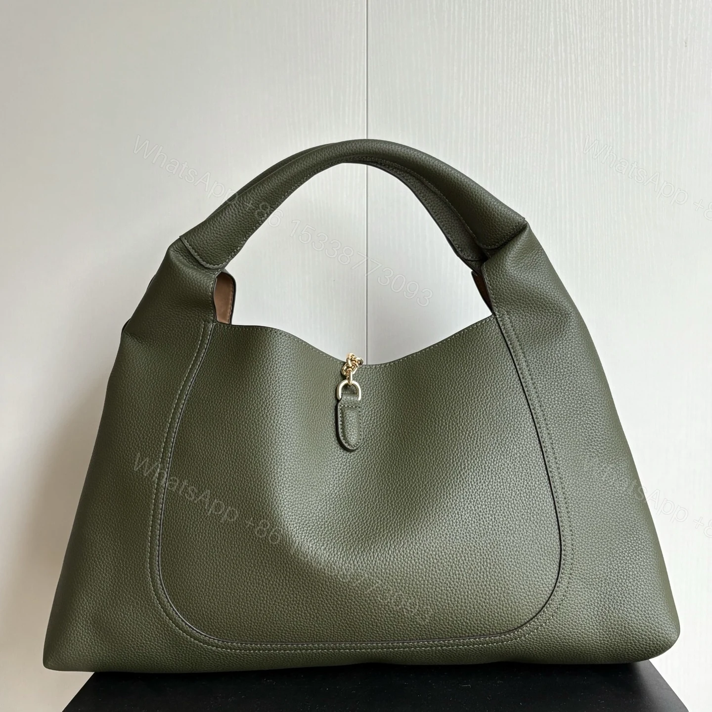 View 4 of Gucci Softbit Maxi Shoulder Bag Green 46Cm