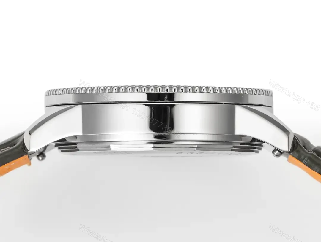View 7 of OM Factory Breitling Women’s Navitimer Automatic Watch – Grey Dial, Stainless Steel Case, Leather Strap