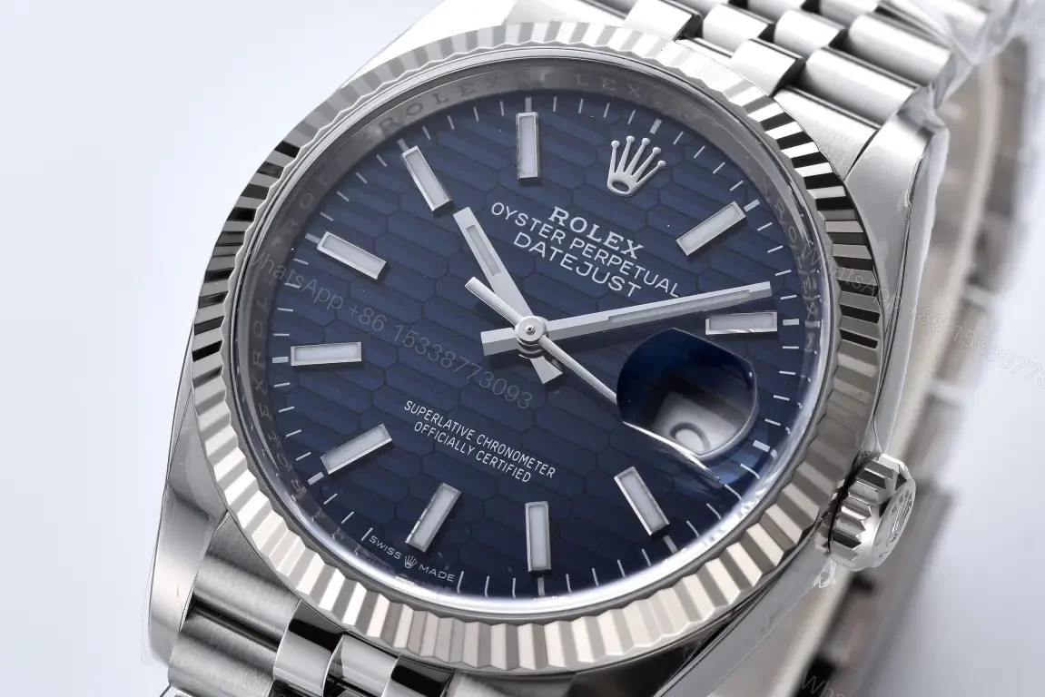 View 2 of Rolex Datejust 36 Blue Fluted Motif Dial Jubilee 126234-0049