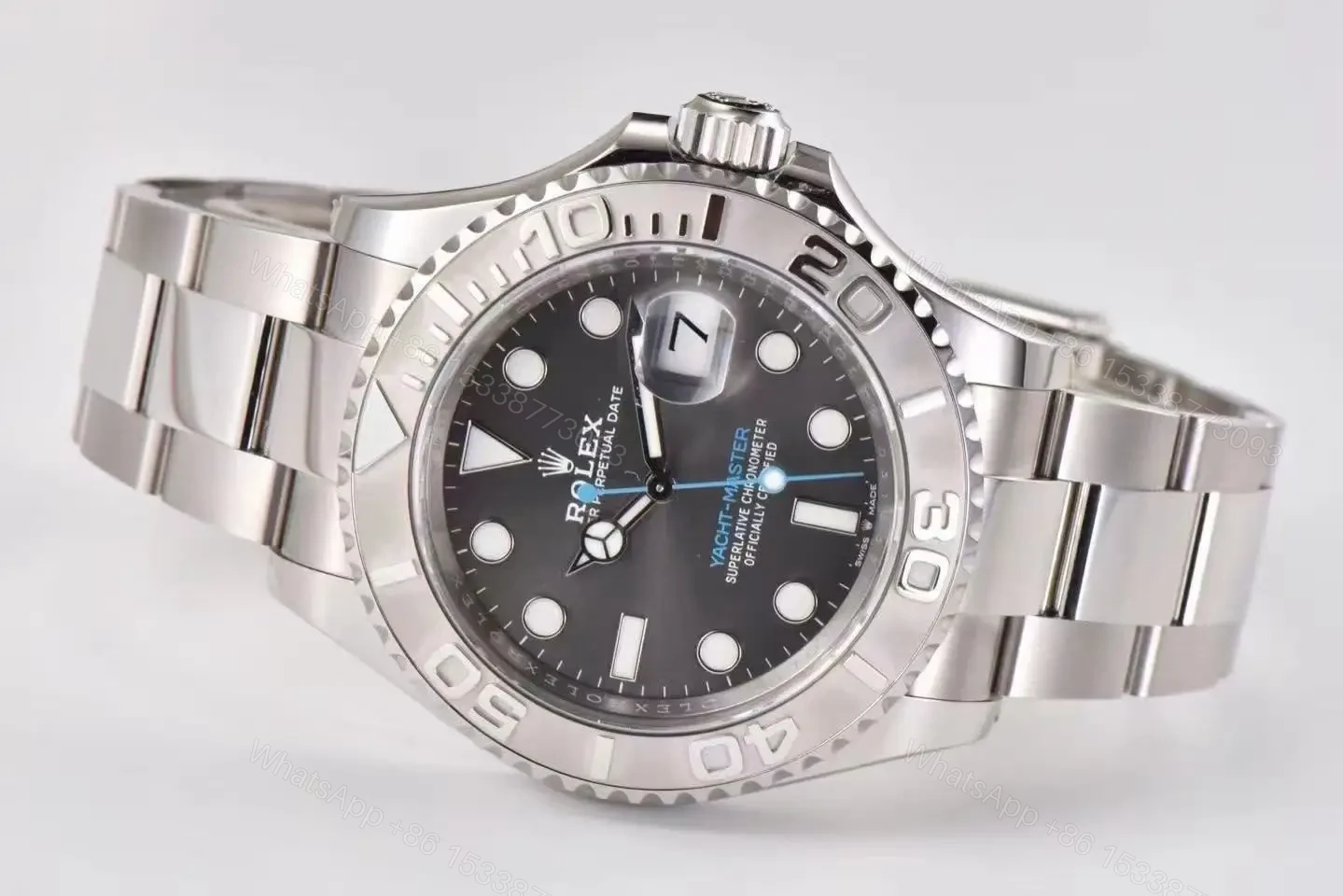 View 7 of Replica ROLEX YACHT-MASTER 1 PLATINUM & STAINLESS STEEL