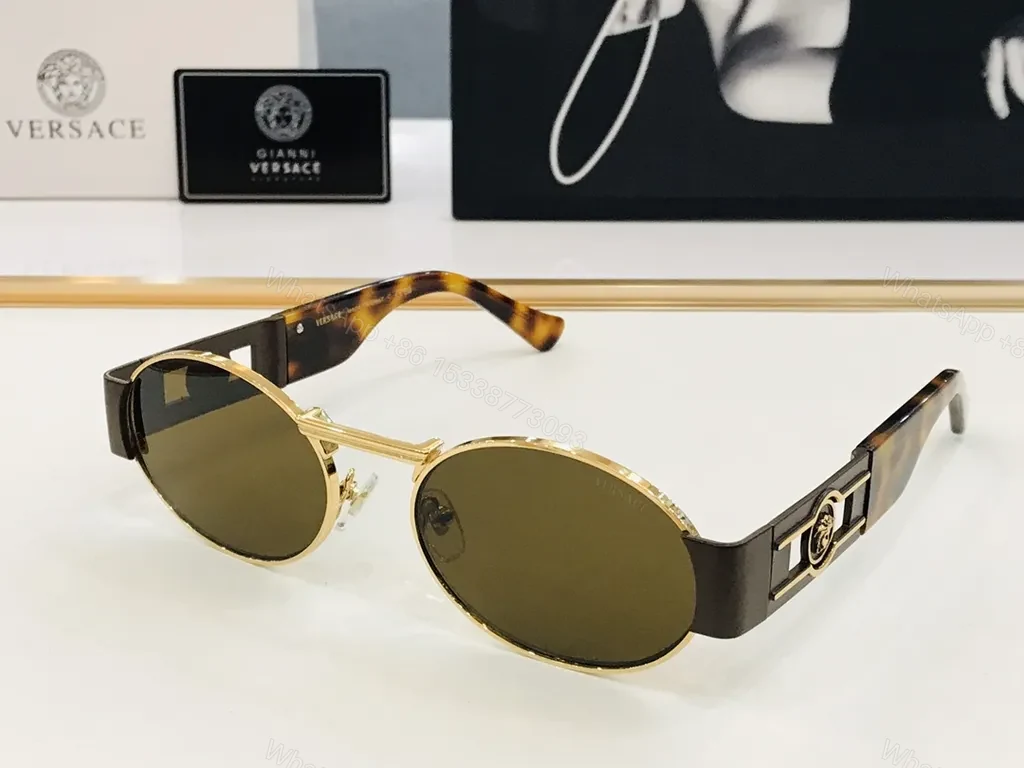 Gold-Tone Round Sunglasses with Tort Match — view 1