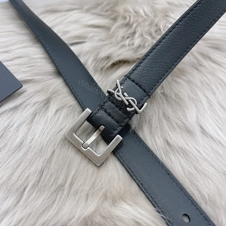 View 3 of Chic Leather Belt with Modern Hardware - Luxury Accessory Belt