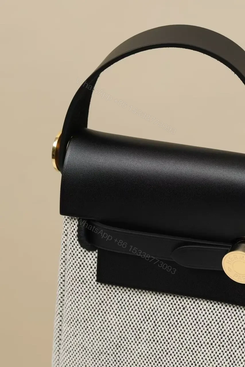 View 3 of HN Herbag Mini in Ecru/Black gold hardware