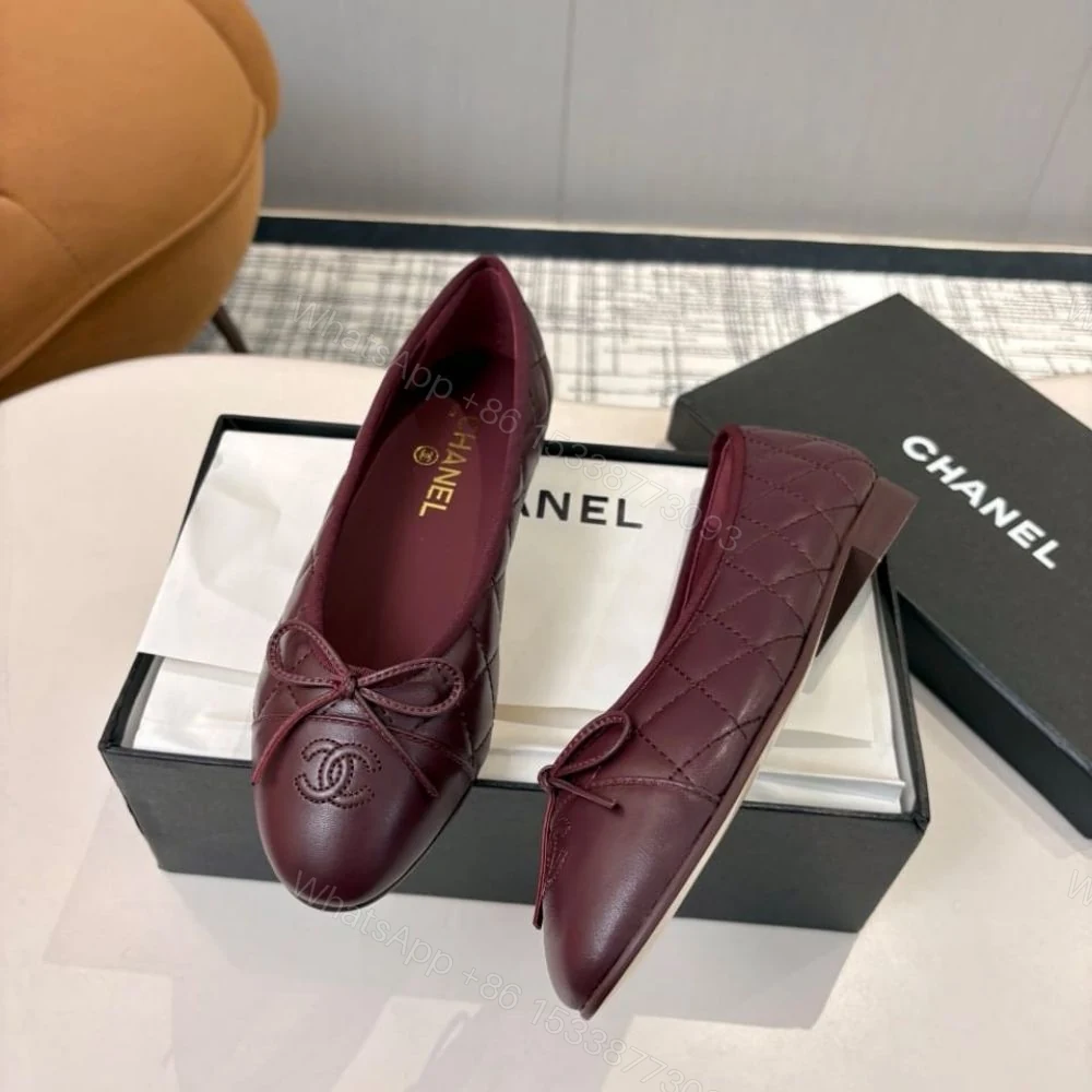 View 5 of Chanel Ballet Flats Dark Burgundy