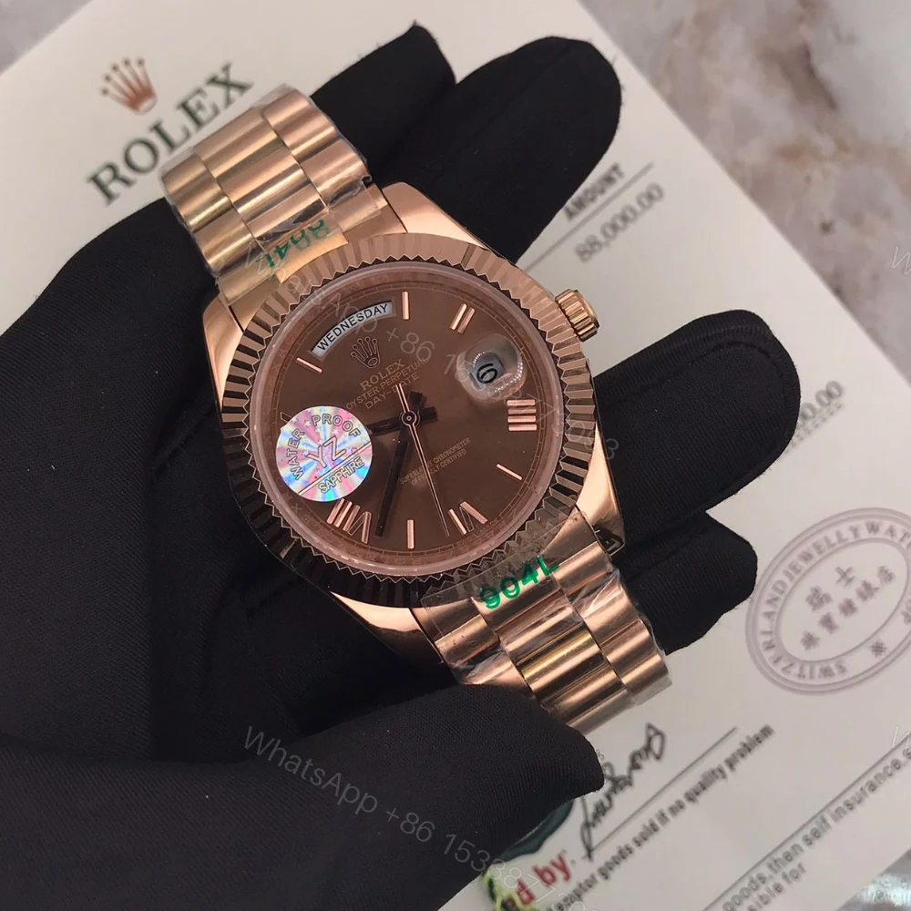 Rolex DayDate Swiss Brown Replica Watches — view 1