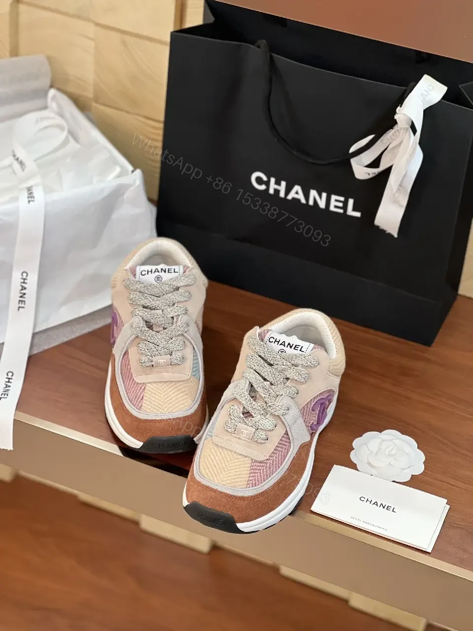 View 9 of Colorful Suede Mesh Platform Sneakers with Luxe Details