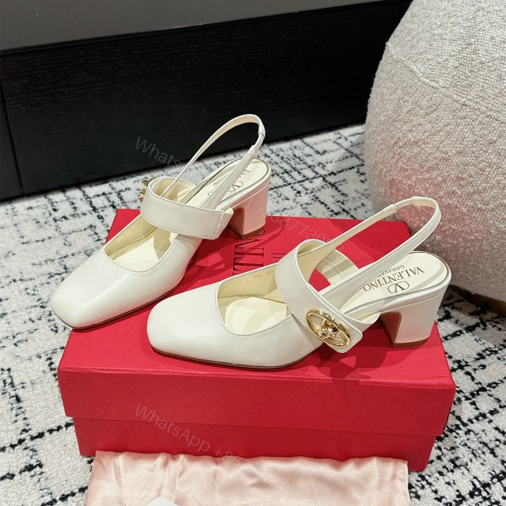 View 3 of 高仿Valentino*5W2S0JY方頭露跟單鞋白色6CM免檢版