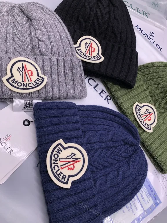 View 3 of Chic Wool Beanie: Luxury Knit with Moncler Badge