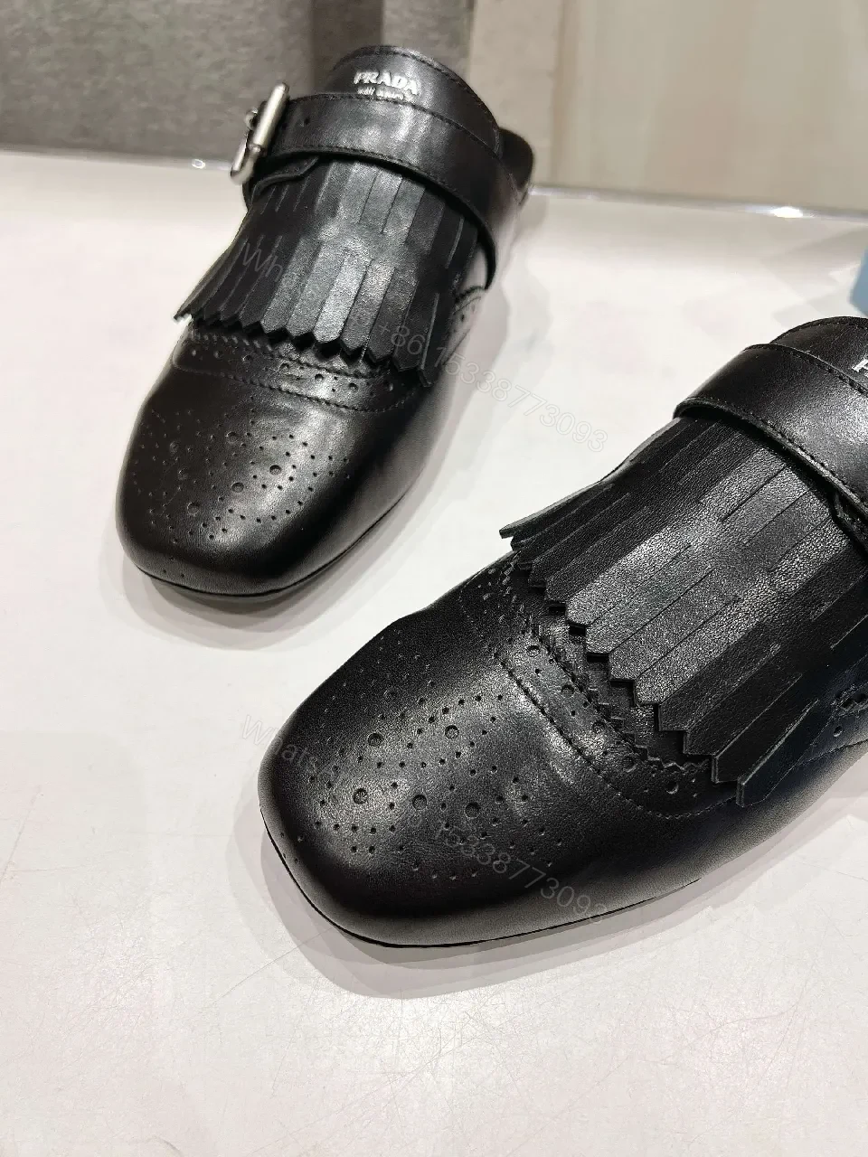 View 2 of Chic Black Leather Fringe Loafers — All-Day Comfort Advantage