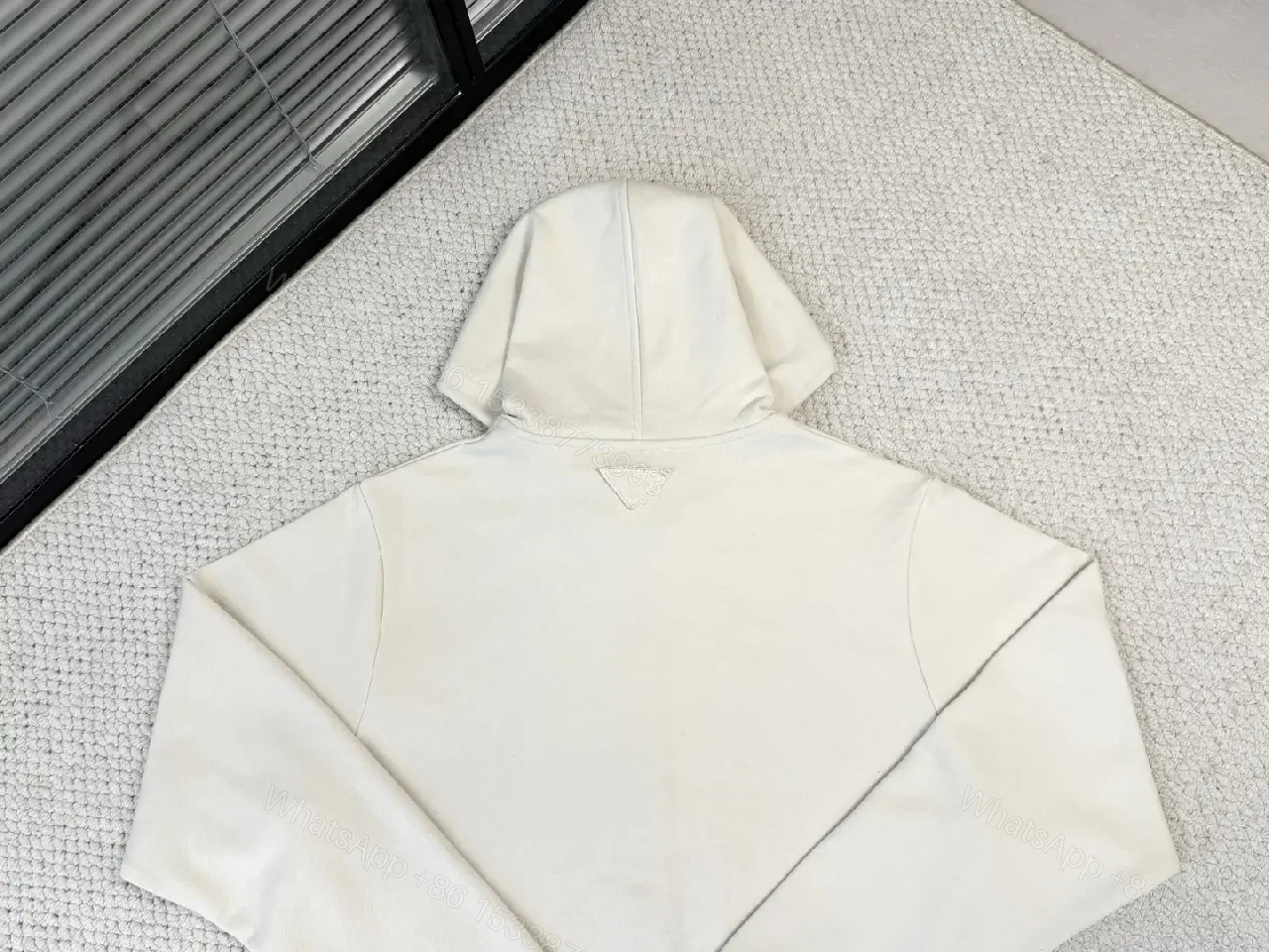View 2 of Off-White Cotton-Blend Minimalist Zip Hoodie