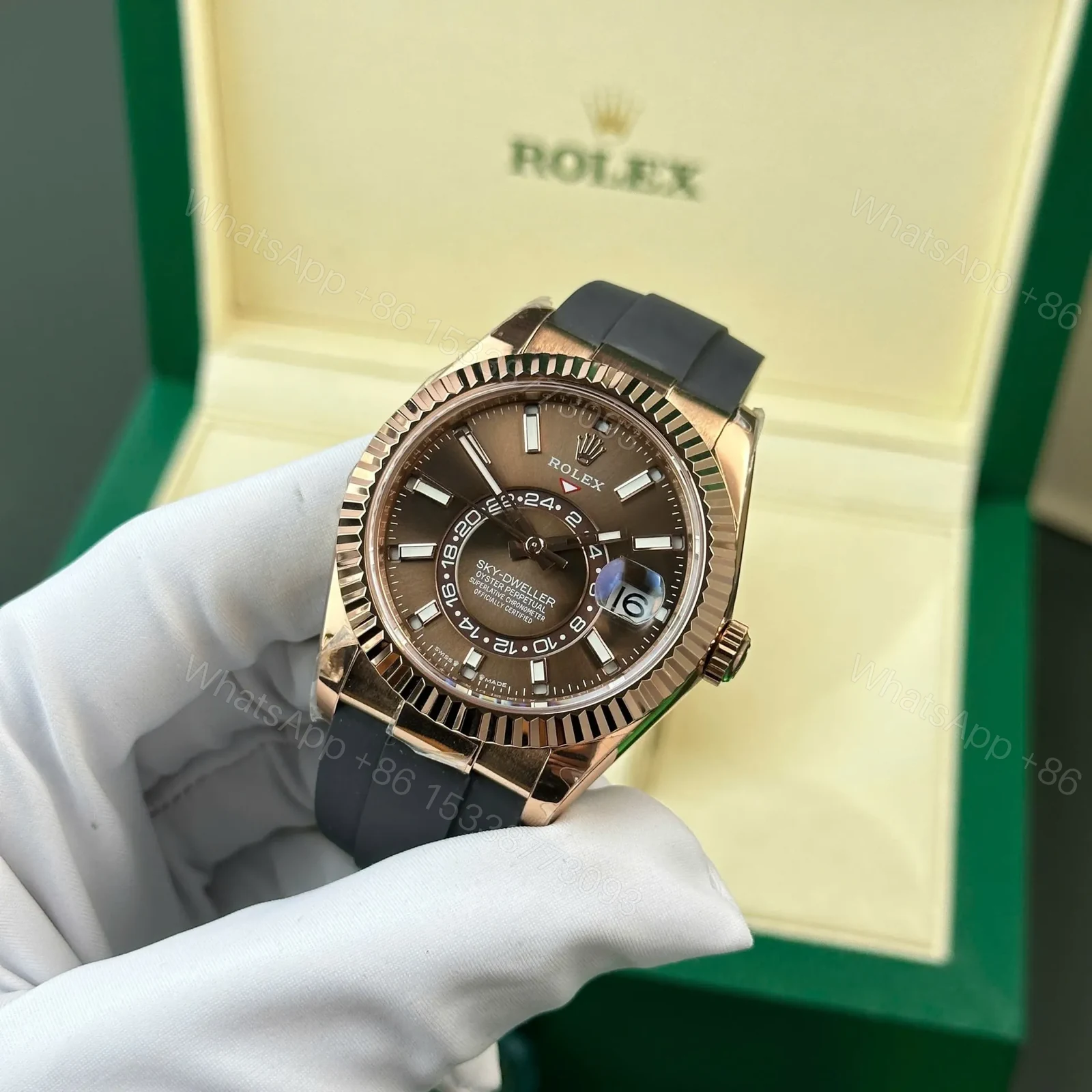 View 3 of Superclone Rolex Sky-Dweller Chocolate Dial 336235