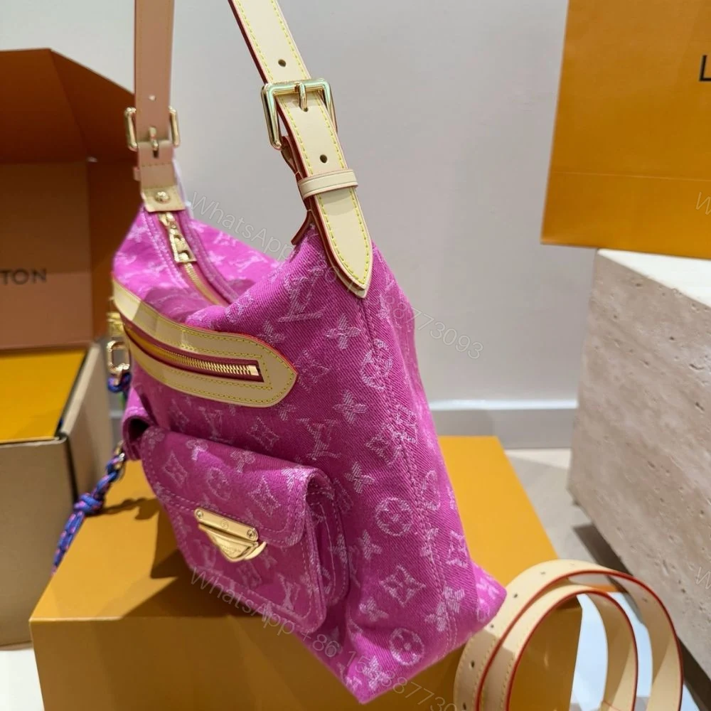 View 4 of Louis Vuitton Baggy Fuchsia Denim 30Cm M28266