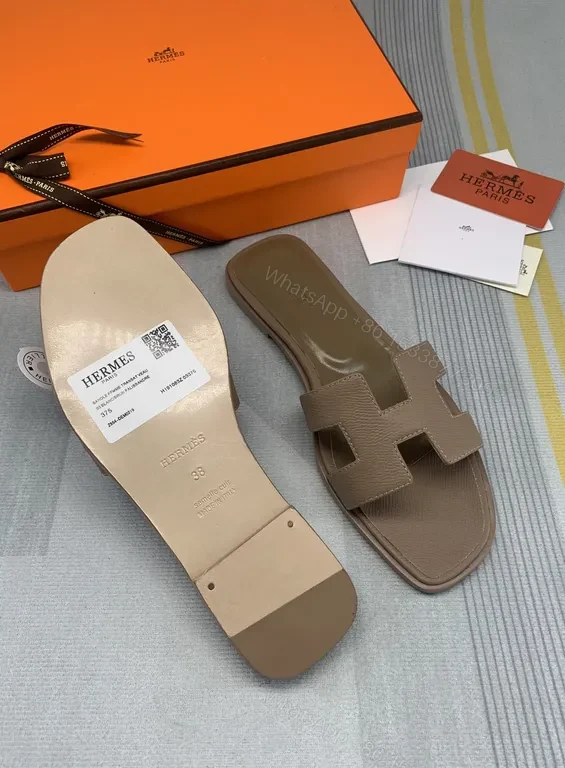 View 4 of Taupe Calfskin H-Cut Leather Sandals - Luxe Comfort
