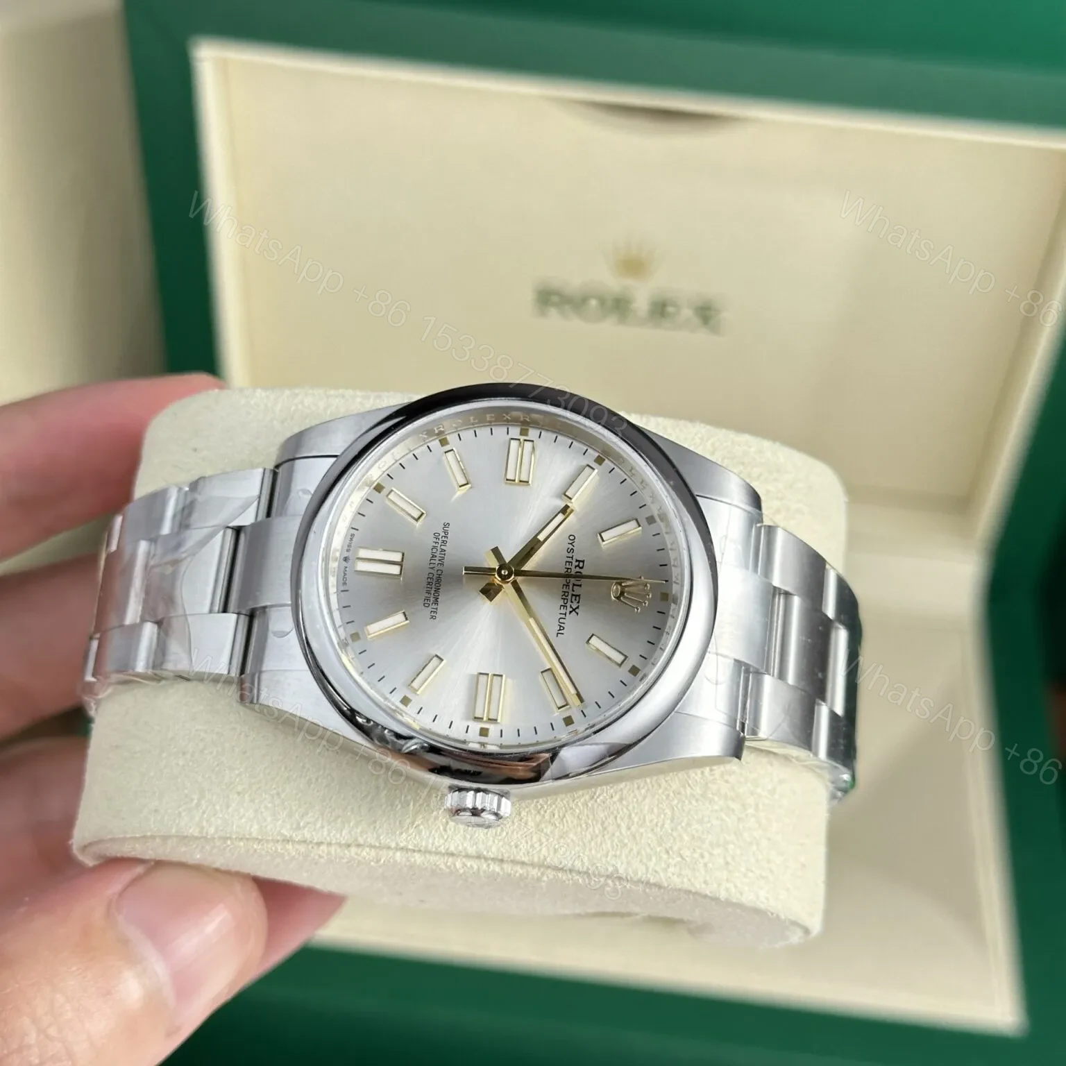 View 2 of Replica Rolex Oyster Perpetual Silver Dial 124300 41 mm