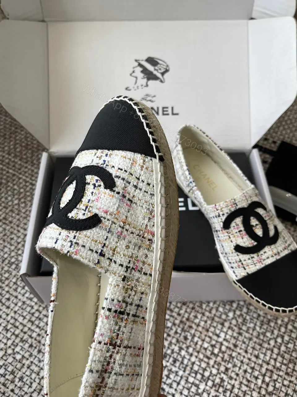 View 8 of Textured Chanel-Inspired Espadrilles: Luxe Slip-On Comfort