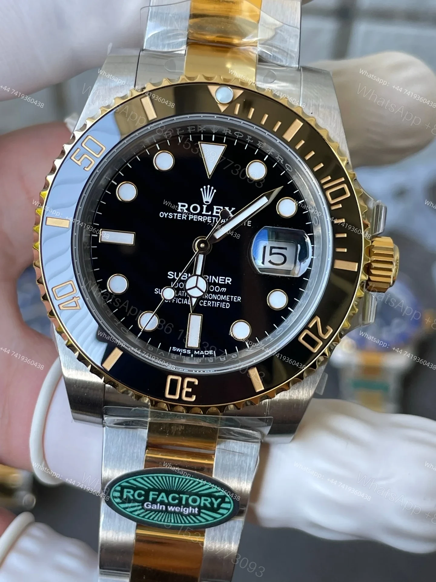 View 8 of Rolex Super Clone Watches 1:1 Submariner 126613LN Black Weighted Edition
