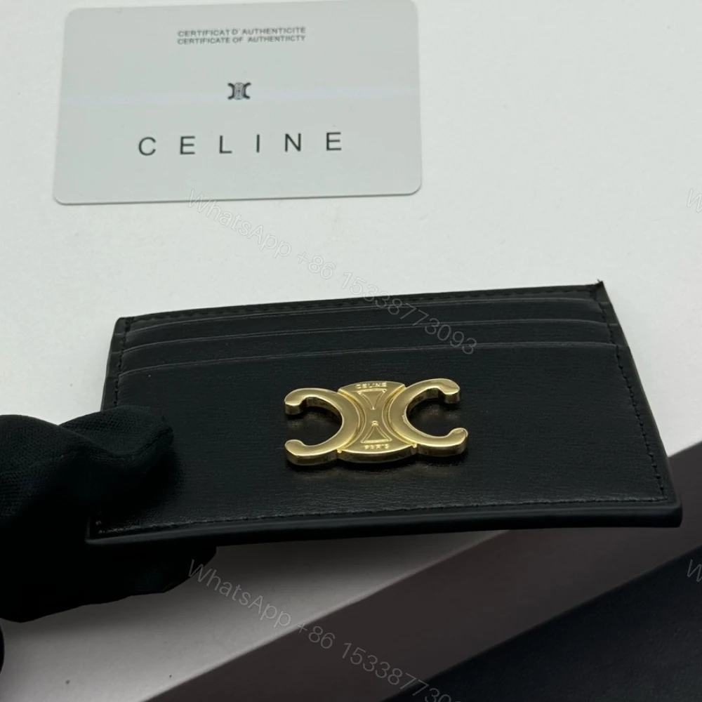 View 4 of CELINE WALLET TRIOMPHE CARD HOLDER BLACK 10.5CM