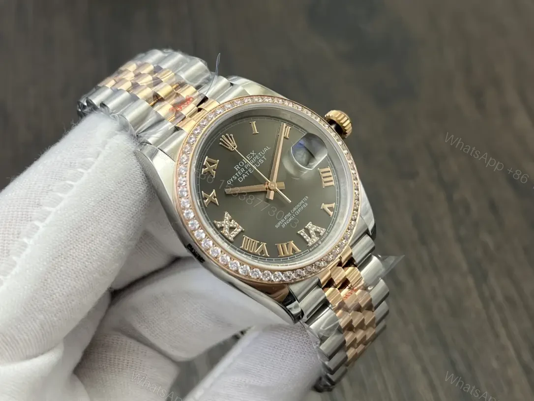 View 4 of Rolex Datejust 36 Stainless Steel Yellow Gold Diamond Grey Roman Jubilee 278383RBR-0018