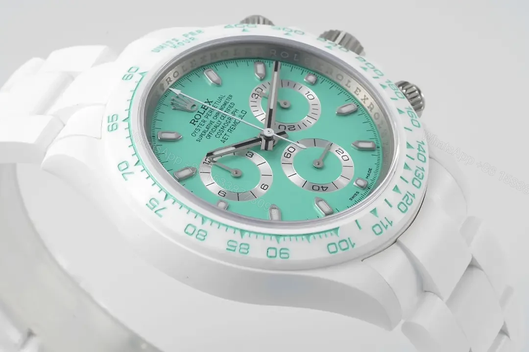 View 5 of Brilliant tiffany ceramic daytona replica 40MM White Ceramic Edition RG-ZF-DAYTONA-TIFFANY-CERAMIC