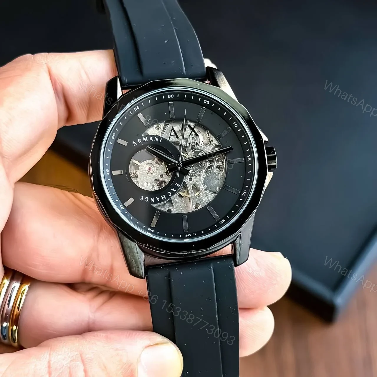 View 2 of Armani Exchange Black Analog