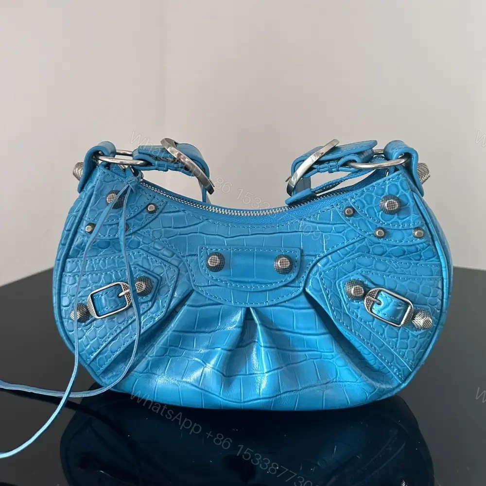 View 5 of 高仿Balenciaga*LeCagole系列餃子包藍色XS