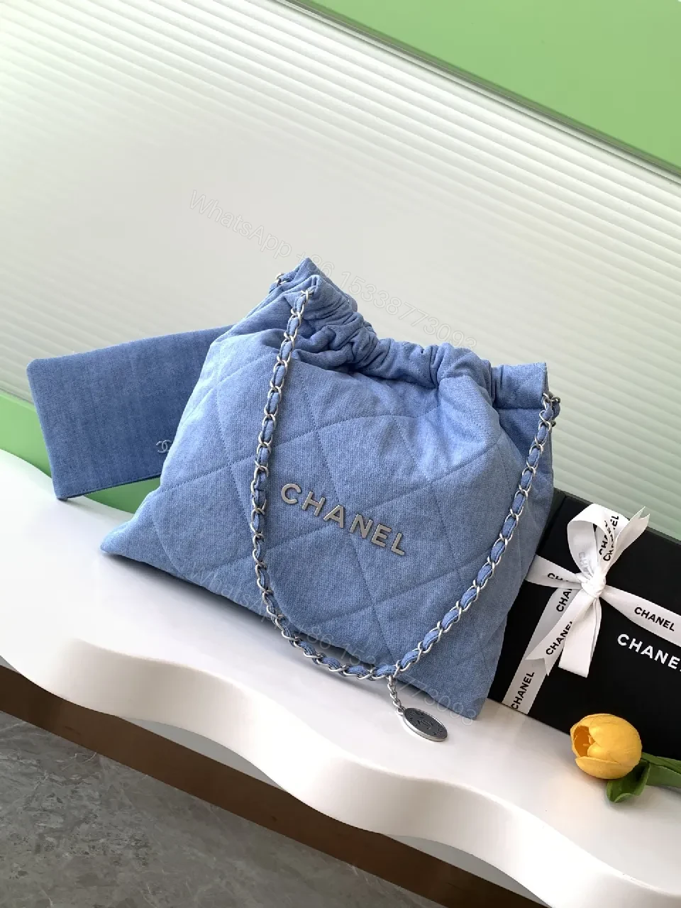 Quilted Denim Shoulder Bag: Luxe Everyday Chic Carryall — view 1
