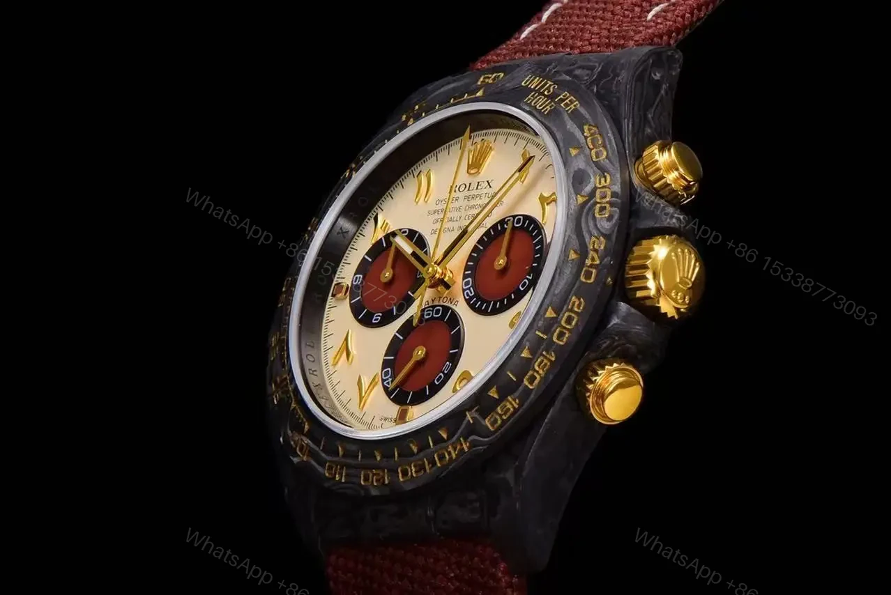 View 12 of Replica DiW Rolex Cosmograph Daytona Volcano CarboQuartz