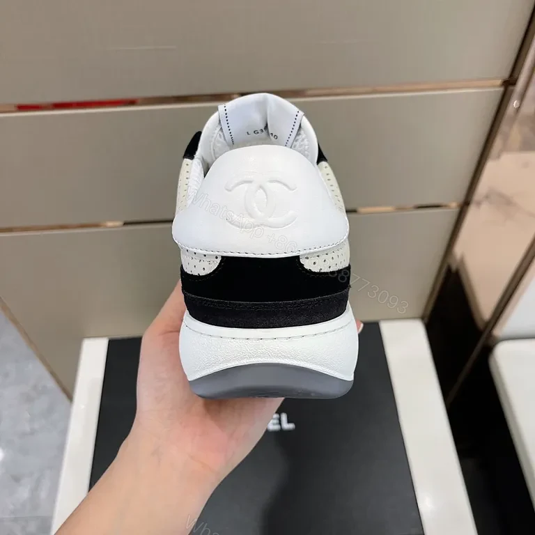 Chanel-Inspired Knit Sneaker with Signature Hardware — view 2