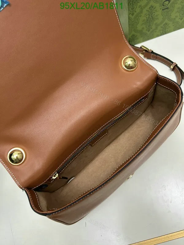 View 14 of Knockoff Gucci Blondie Smooth Brown Leather Shoulder Bag for Women PTF637