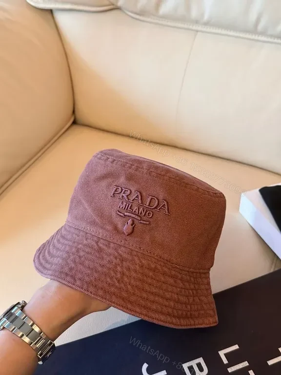 View 2 of Prada Milano-Accent Bucket Hat â€” Textured Luxury Comfort
