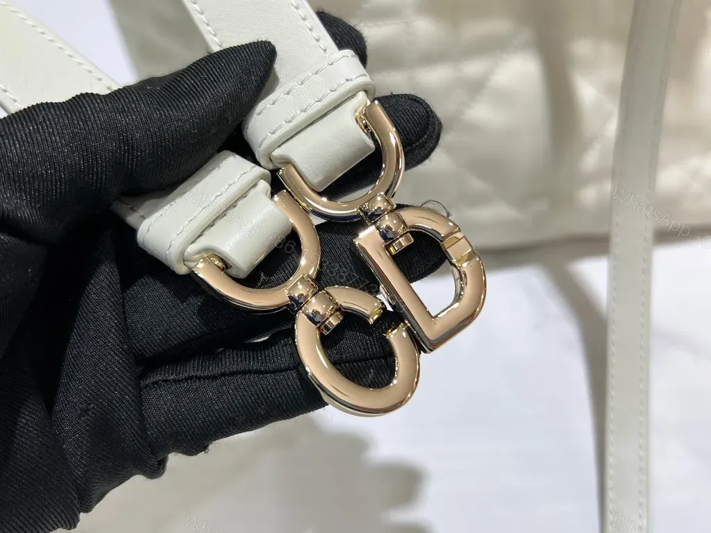 View 4 of Chic Quilted Tote with Gold-Dior Charm â€“ Structured Luxury Tote