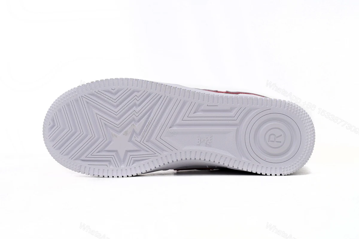 View 8 of Cheap Fake BapeSta Low White Red Border 1J30-291-017