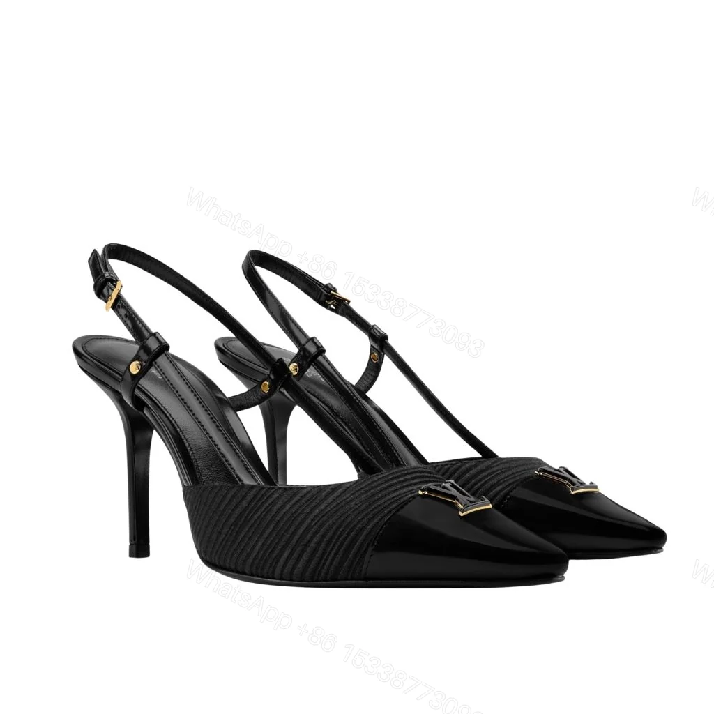 Louis Vuitton City Slingback Pump Black 1AITFI — view 1