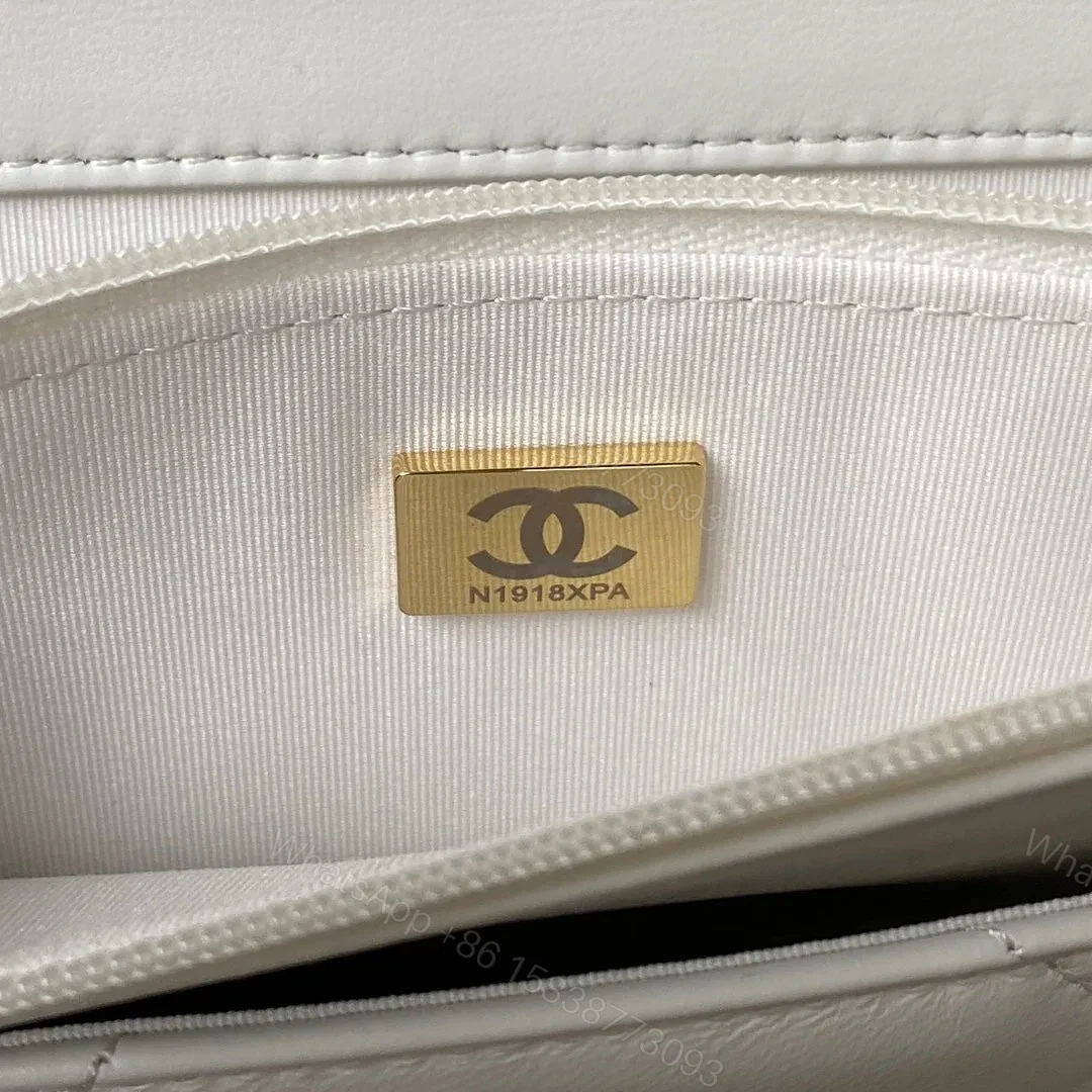 View 2 of CHANEL 19 WOC 19CM WHITE LAMBSKIN GOLD