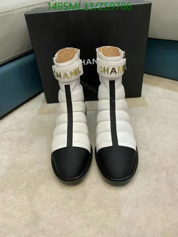 View 2 of Chanel Mid-Heel Boots ZS97 in Cowhide and Sheepskin