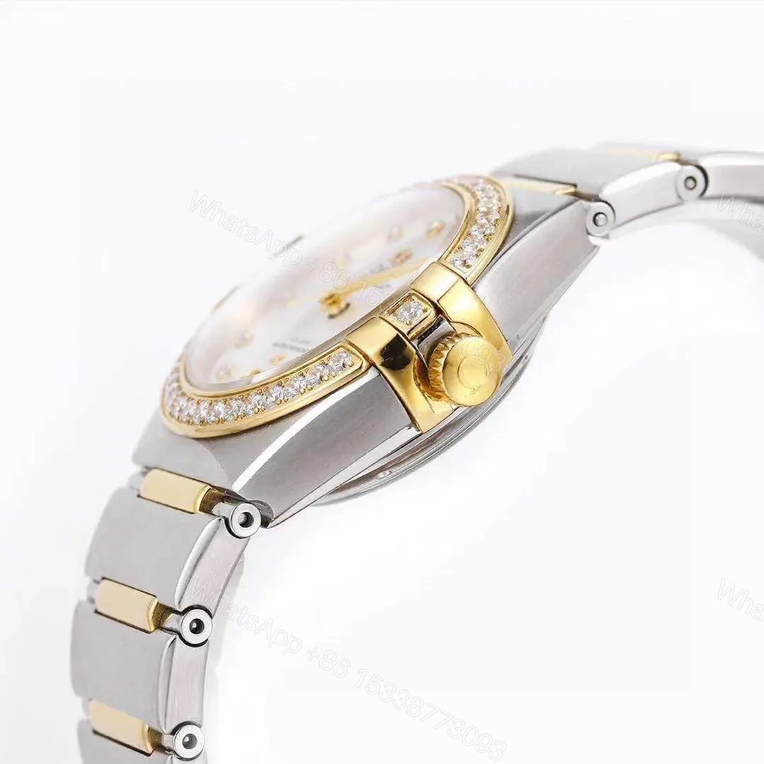 View 6 of Omega Constellation 29mm Women’s Watch V6 Version Two-Tone Stainless Steel and Gold with Diamond Bezel White Dial Sapphire Crystal Glass