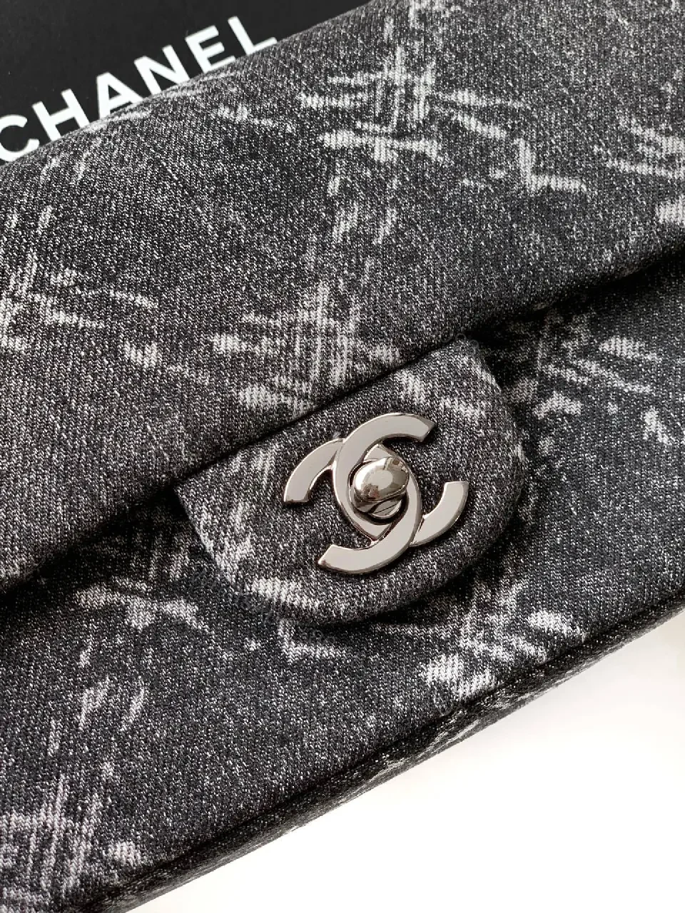 View 9 of Chic Textured Flap Bag with Signature Hardware