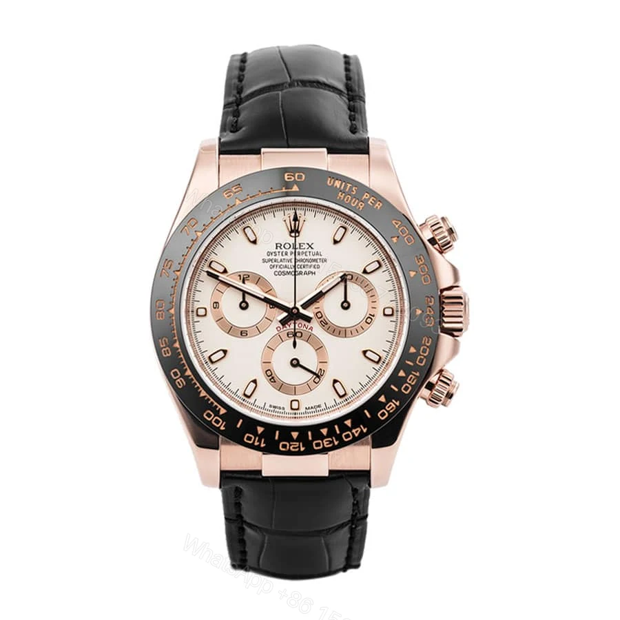 Rolex Daytona 116515LN Super Clone: 40mm Everose Gold White Dial — view 1