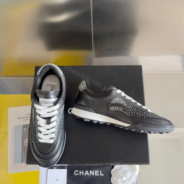 View 2 of Black Leather + Chanel-Inspired + Streetwear + Comfort-Driven Detailing + Sneakers