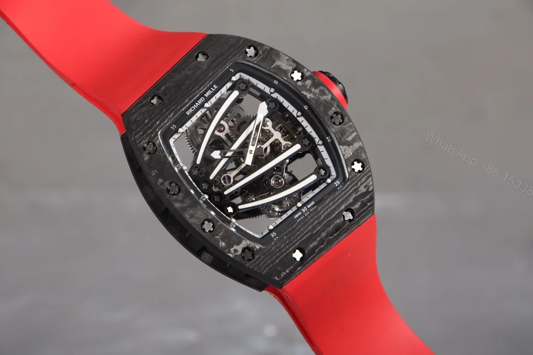 View 2 of Richard Mille RM59-01 Green Lizard Tourbillon Red Strap EditionRM59-01-TPT-GREEN-LIZARD-TOURBILLON-RED