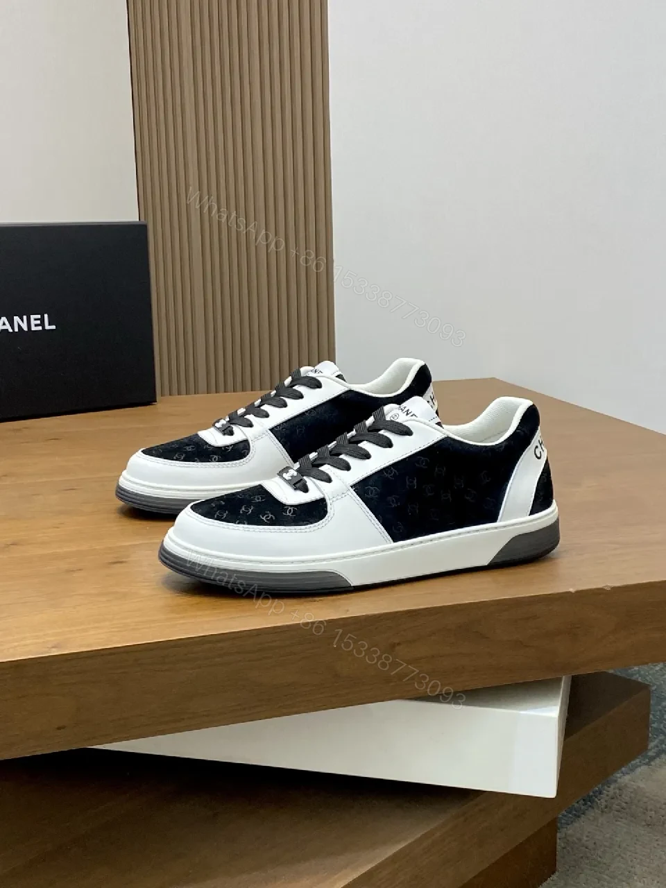 View 4 of Monochrome Leather Low-Top Sneakers: Luxury Comfort