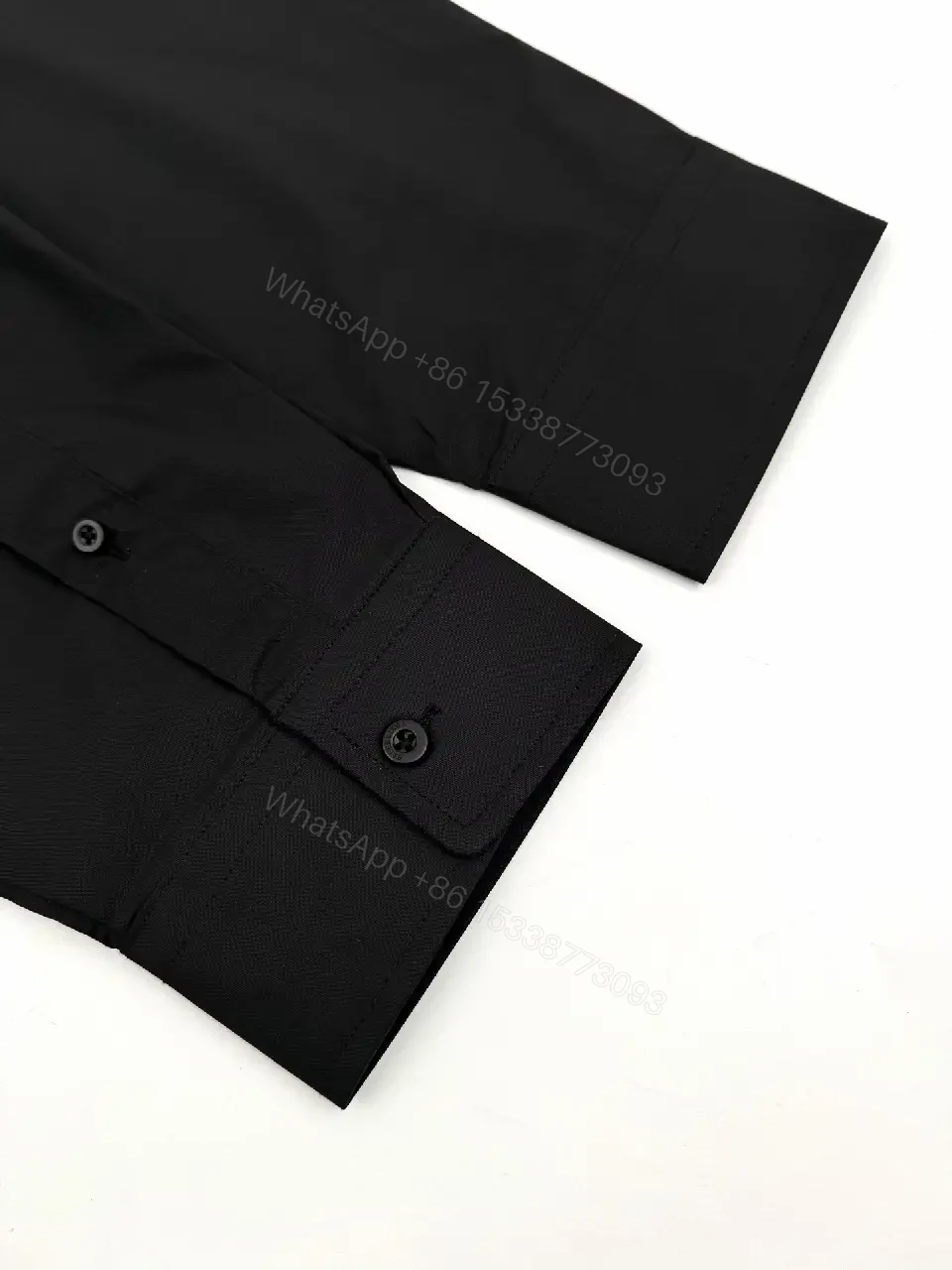 View 5 of Black Button-Down Shirt: Balenciaga-Inspired Patch, Modern Minimalist