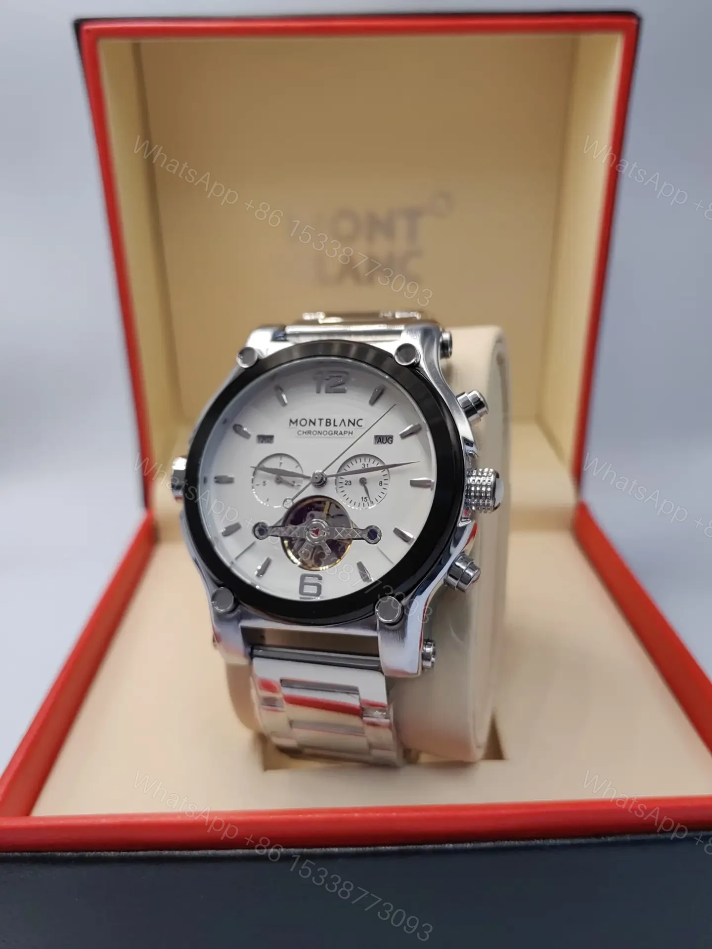 Montblanc Chronograph Silver White Dial | Master Copy Watches — view 1