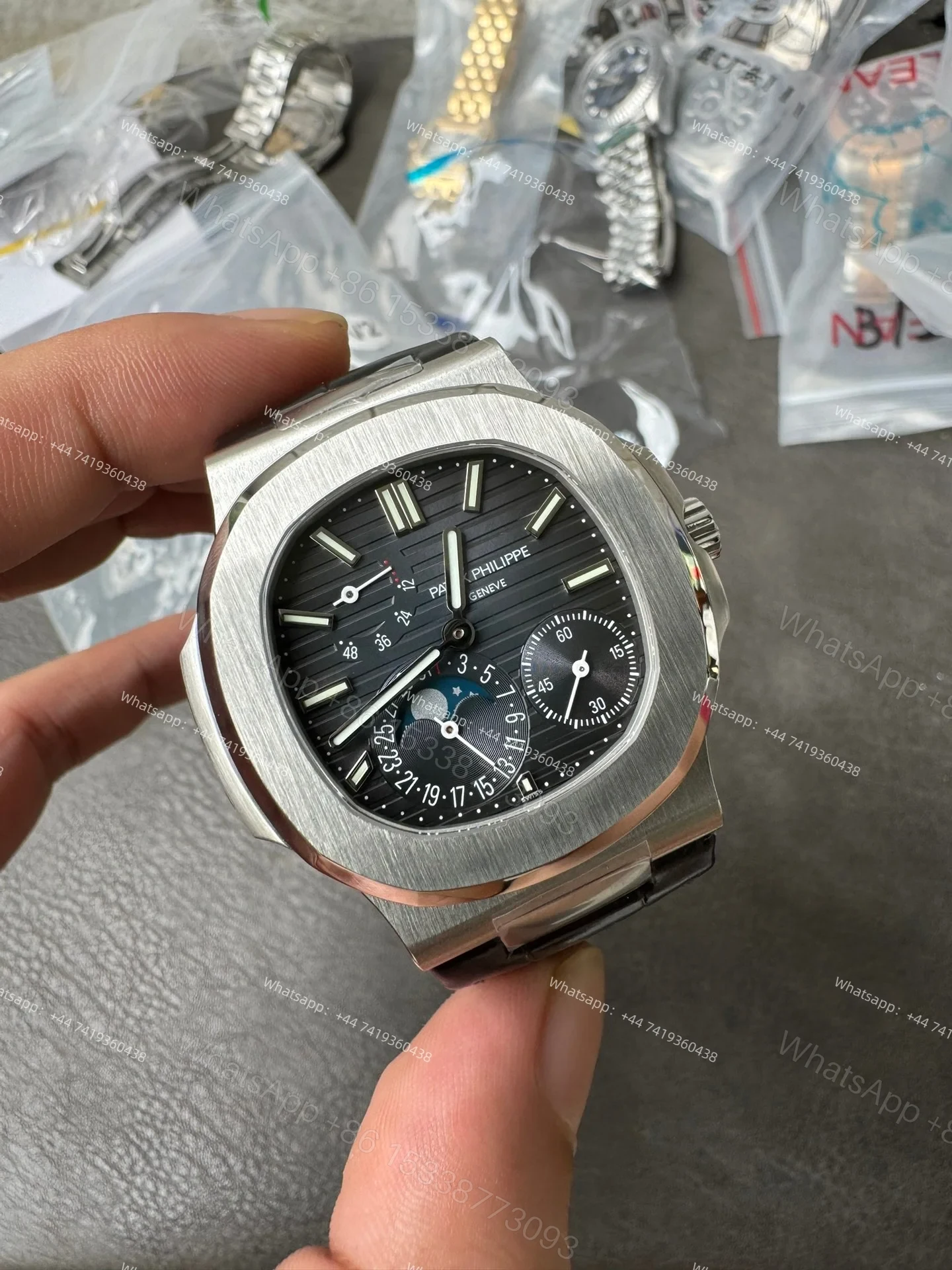 View 3 of Patek Philippe Super Clone Nautilus 5712G-001 Grey Dial Moon Phase 40MM