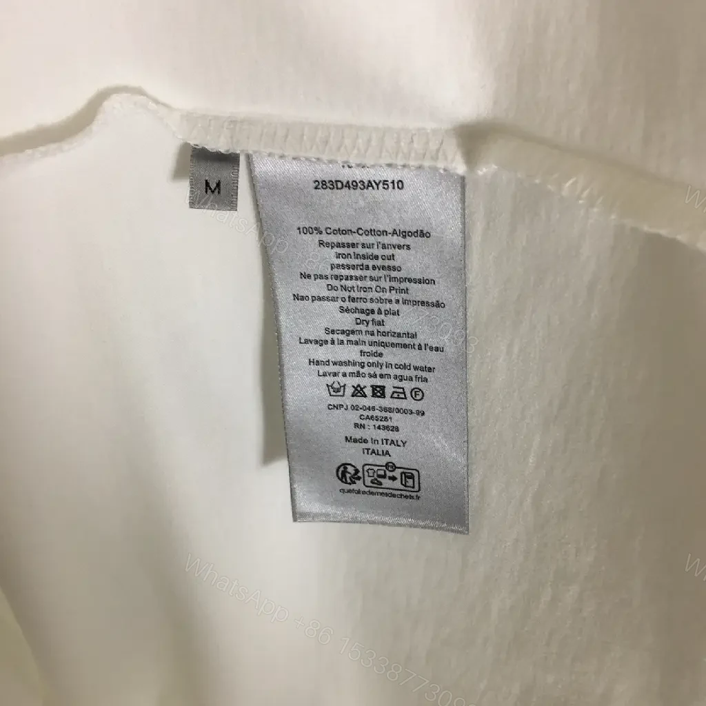 View 5 of White Cotton Tee: Subtle Dior-Inspired Logo, Premium Basic